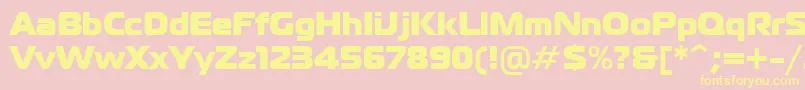 PtMagistralBlackCyrillic-Schriftart – Gelbe Schriften auf rosa Hintergrund