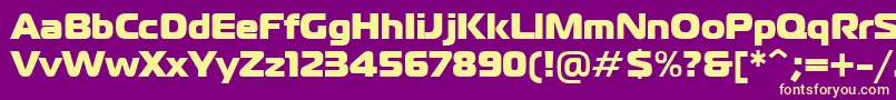 Fonte PtMagistralBlackCyrillic – fontes amarelas em um fundo roxo