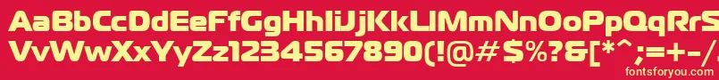 PtMagistralBlackCyrillic-Schriftart – Gelbe Schriften auf rotem Hintergrund
