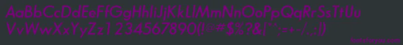 Czcionka BouganSsiSemiBoldItalic – fioletowe czcionki na czarnym tle