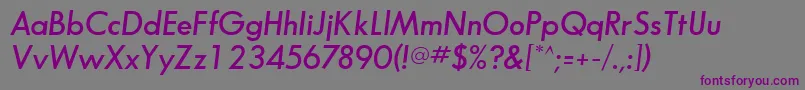BouganSsiSemiBoldItalic Font – Purple Fonts on Gray Background