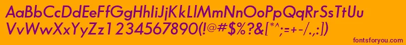 BouganSsiSemiBoldItalic Font – Purple Fonts on Orange Background
