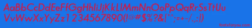 BouganSsiSemiBoldItalic Font – Red Fonts on Blue Background