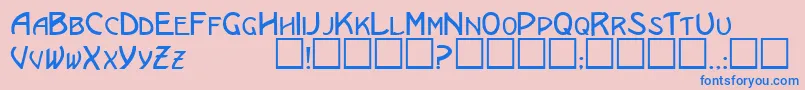 フォントEricanscapssskRegular – ピンクの背景に青い文字