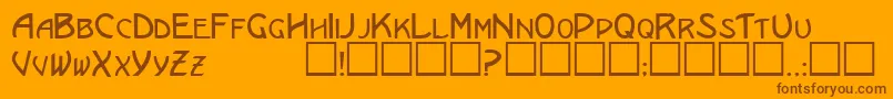 Czcionka EricanscapssskRegular – brązowe czcionki na pomarańczowym tle