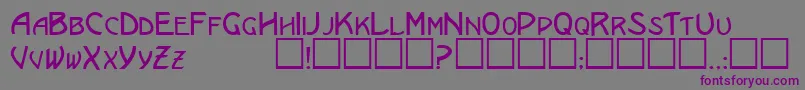 フォントEricanscapssskRegular – 紫色のフォント、灰色の背景