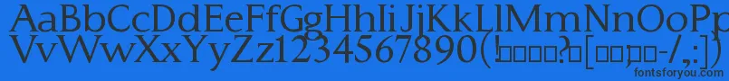 Typo3Medium Font – Black Fonts on Blue Background