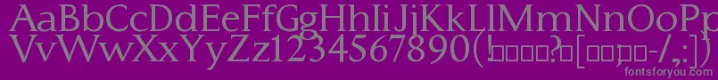 Fonte Typo3Medium – fontes cinzas em um fundo violeta