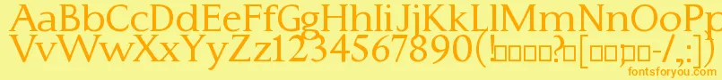 Typo3Medium Font – Orange Fonts on Yellow Background