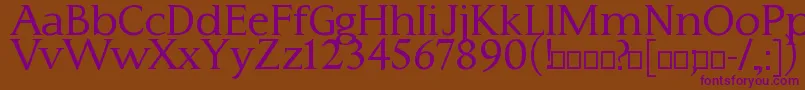 Typo3Medium Font – Purple Fonts on Brown Background