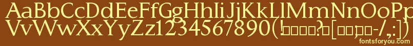 Шрифт Typo3Medium – жёлтые шрифты на коричневом фоне