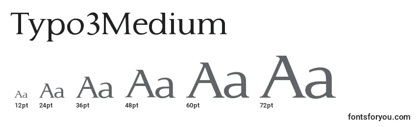 Размеры шрифта Typo3Medium