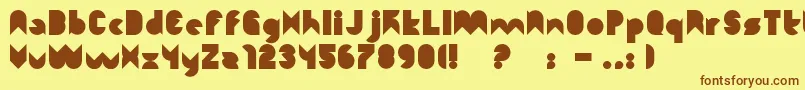 フォントFunction – 茶色の文字が黄色の背景にあります。