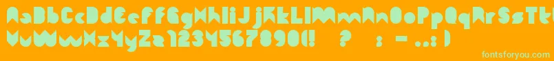 Function Font – Green Fonts on Orange Background