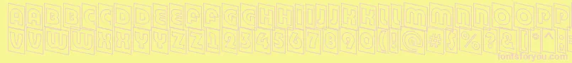 BighaustitulcmdnotlRegular-fontti – vaaleanpunaiset fontit keltaisella taustalla