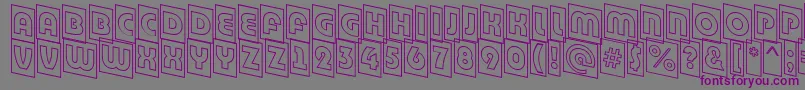 Шрифт BighaustitulcmdnotlRegular – фиолетовые шрифты на сером фоне