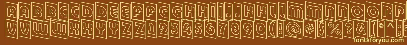 BighaustitulcmdnotlRegular-fontti – keltaiset fontit ruskealla taustalla