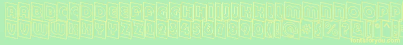 BighaustitulcmdnotlRegular Font – Yellow Fonts on Green Background