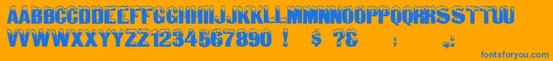 IglooRegular Font – Blue Fonts on Orange Background