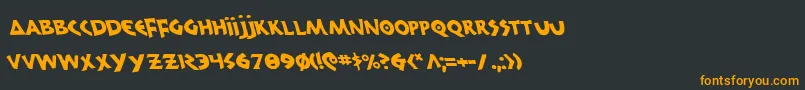 フォント300trojansl – 黒い背景にオレンジの文字