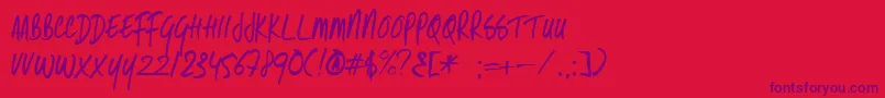 Samesamebutdifferent Font – Purple Fonts on Red Background