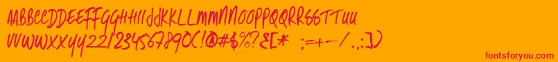 フォントSamesamebutdifferent – オレンジの背景に赤い文字