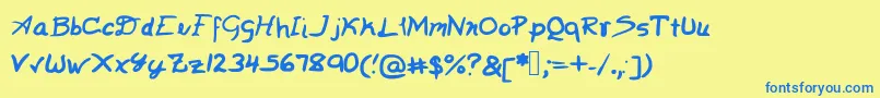 Solve Font – Blue Fonts on Yellow Background