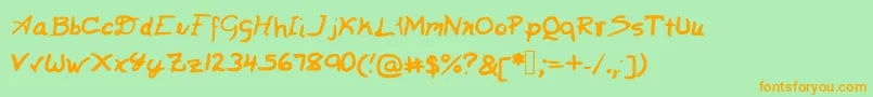 Solve Font – Orange Fonts on Green Background