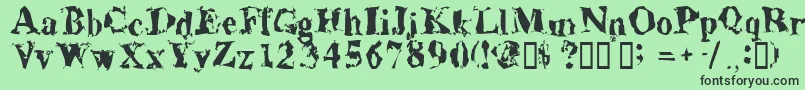 Aluminumshred Font – Black Fonts on Green Background