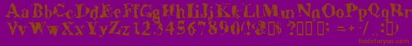 Aluminumshred-fontti – ruskeat fontit violetilla taustalla