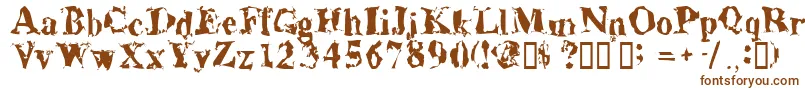 Шрифт Aluminumshred – коричневые шрифты на белом фоне
