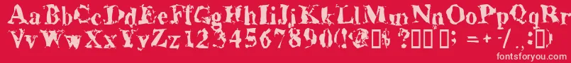 fuente Aluminumshred – Fuentes Rosadas Sobre Fondo Rojo