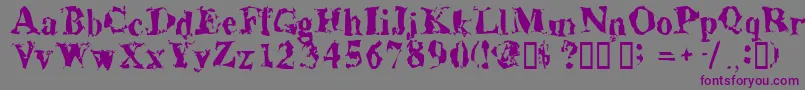 Шрифт Aluminumshred – фиолетовые шрифты на сером фоне