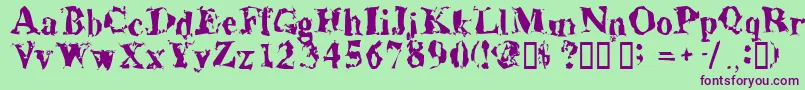 Aluminumshred Font – Purple Fonts on Green Background