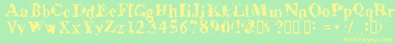 Aluminumshred Font – Yellow Fonts on Green Background
