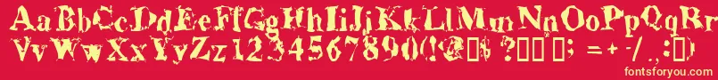 Aluminumshred Font – Yellow Fonts on Red Background