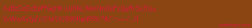 フォントDraftPlate – 赤い文字が茶色の背景にあります。