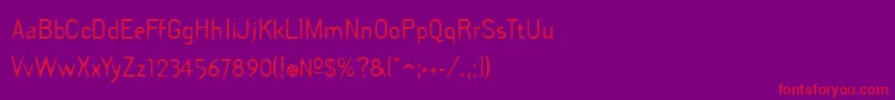フォントDraftPlate – 紫の背景に赤い文字
