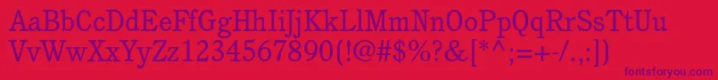 CushingstdBook-fontti – violetit fontit punaisella taustalla