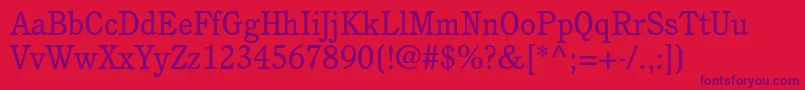 CushingstdBook Font – Purple Fonts on Red Background