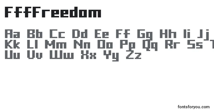 Czcionka FffFreedom – alfabet, cyfry, specjalne znaki