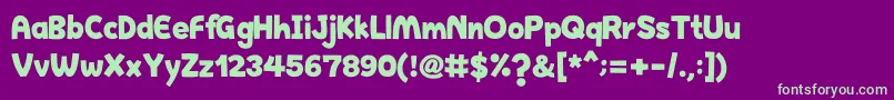 Fonte HappyHell – fontes verdes em um fundo violeta