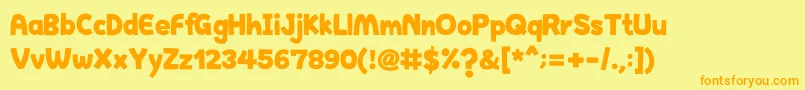 HappyHell Font – Orange Fonts on Yellow Background