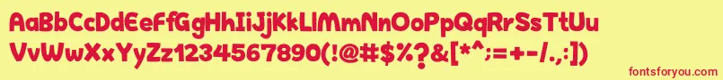 HappyHell Font – Red Fonts on Yellow Background