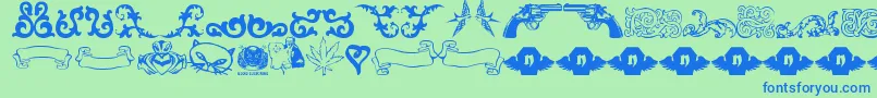 Lrtsweetnothings Font – Blue Fonts on Green Background