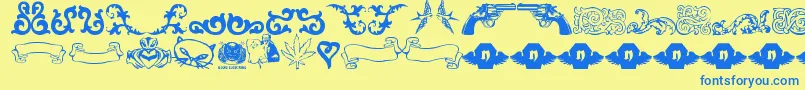 Lrtsweetnothings Font – Blue Fonts on Yellow Background