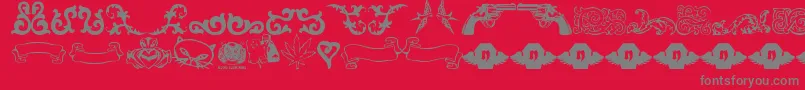 Lrtsweetnothings Font – Gray Fonts on Red Background