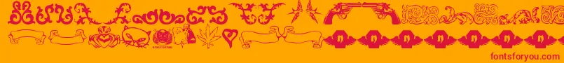Lrtsweetnothings-Schriftart – Rote Schriften auf orangefarbenem Hintergrund