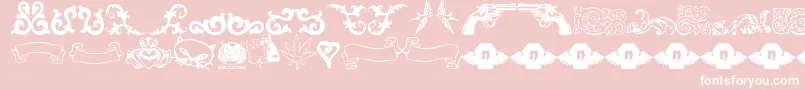 Fonte Lrtsweetnothings – fontes brancas em um fundo rosa