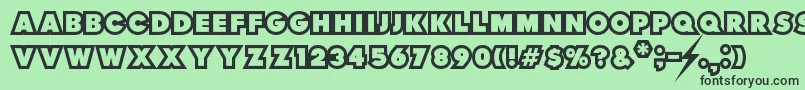 フォントThunderLord – 緑の背景に黒い文字